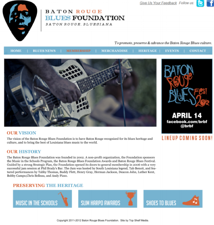 website redesign Website blues music