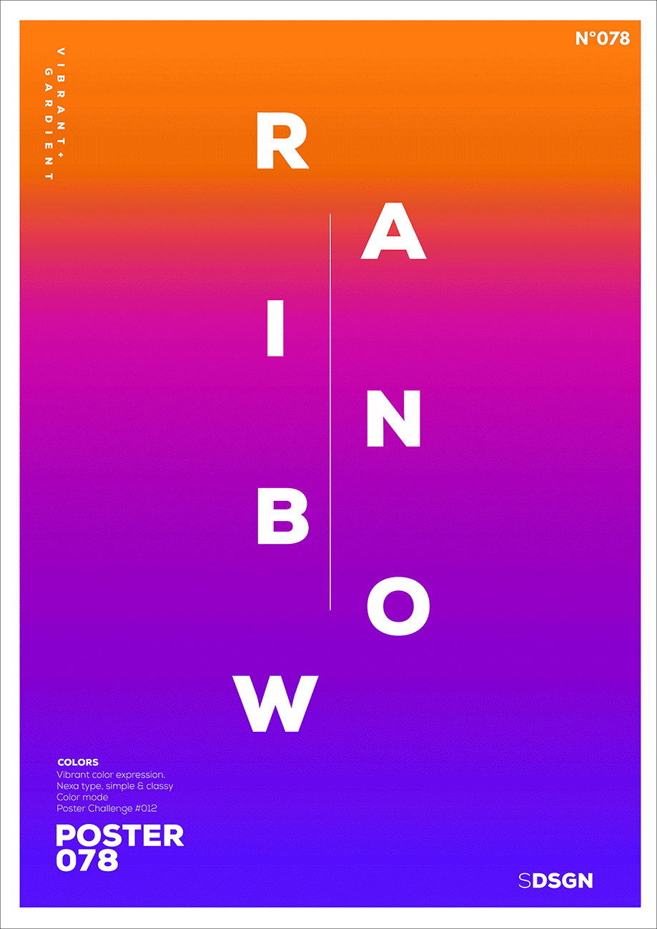 type color vibrant gradient poster