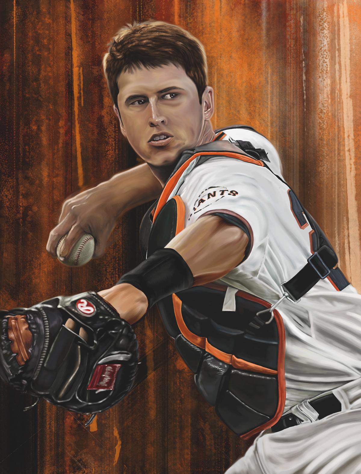 buster posey mlb San Francisco Giants Giants baseball art baseball portrait painter 12