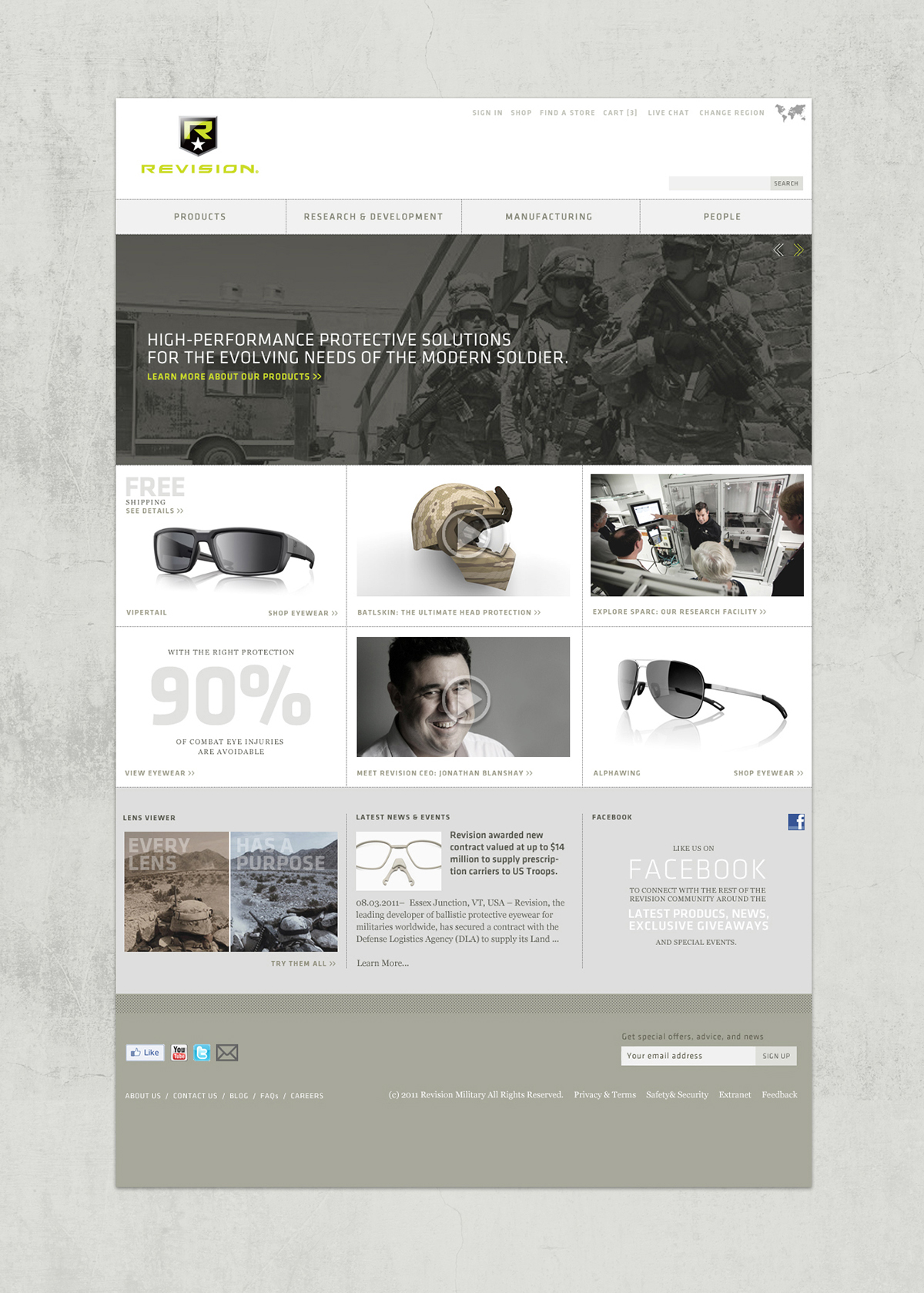 Military  website  war  eyewear  helmet  redesign  design  web  layout
