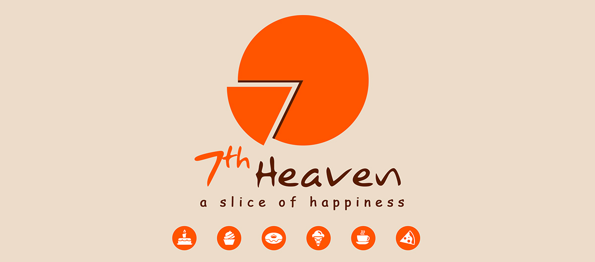 logo cake shop cake desserts Logo Design round logo 7th Heaven