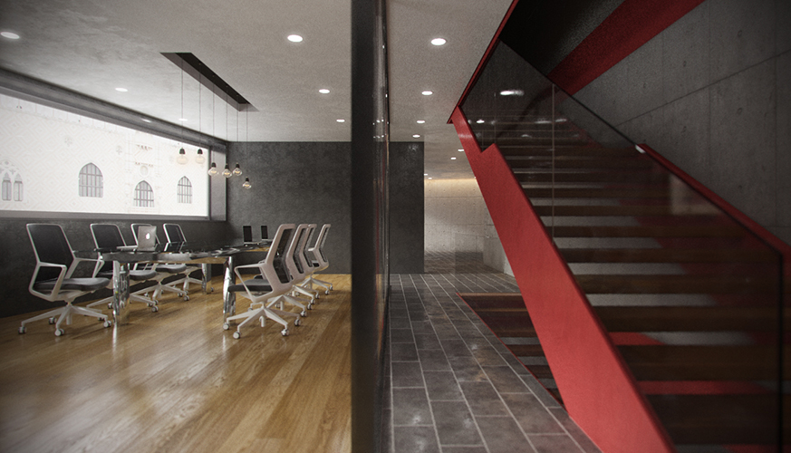 Interior 3dsmax corona modern Office Almeria rendering spain