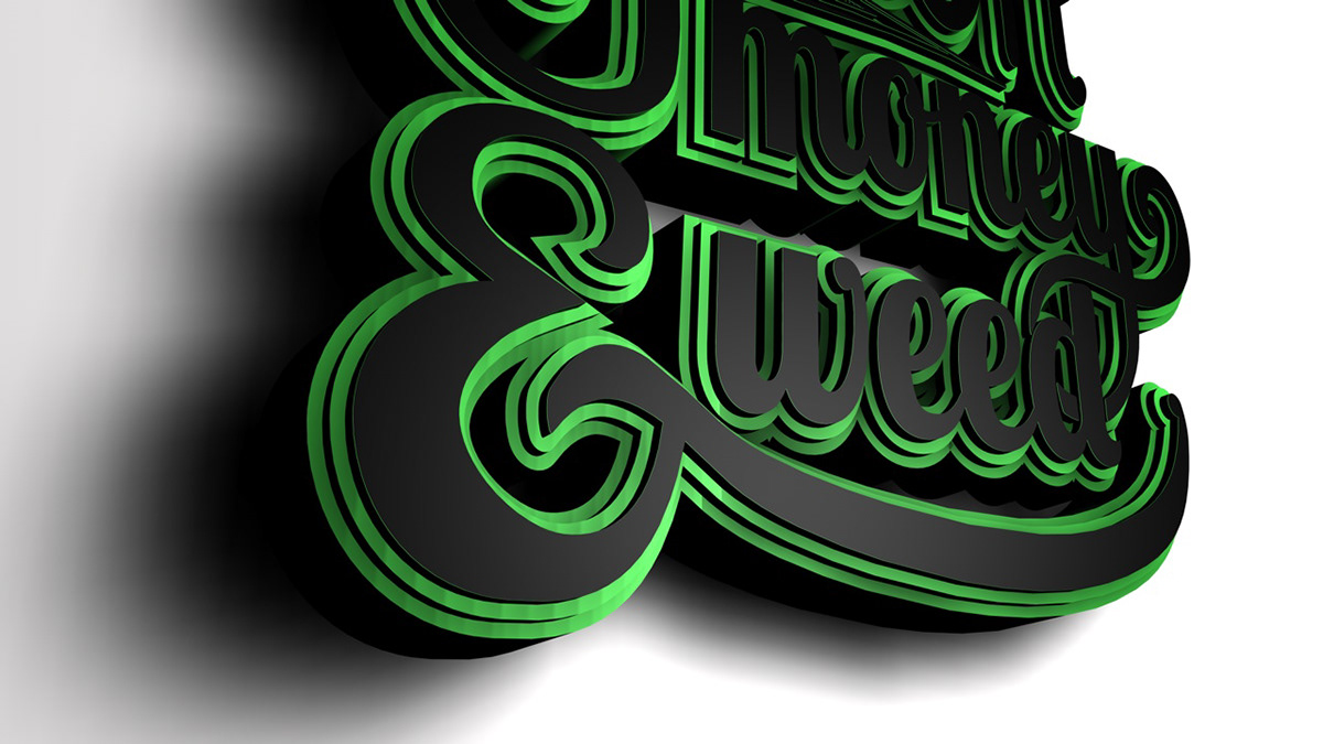 shirt the only thing money weed 3D modelling visualisation Render