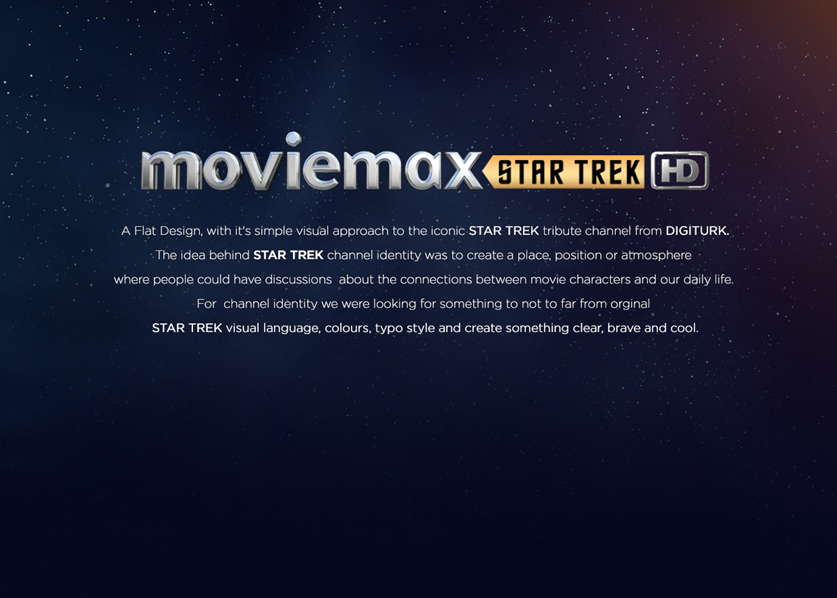 movie StarTrek Digiturk Channel Channel ID design Art Director graphic design  3D MOVIEMAX