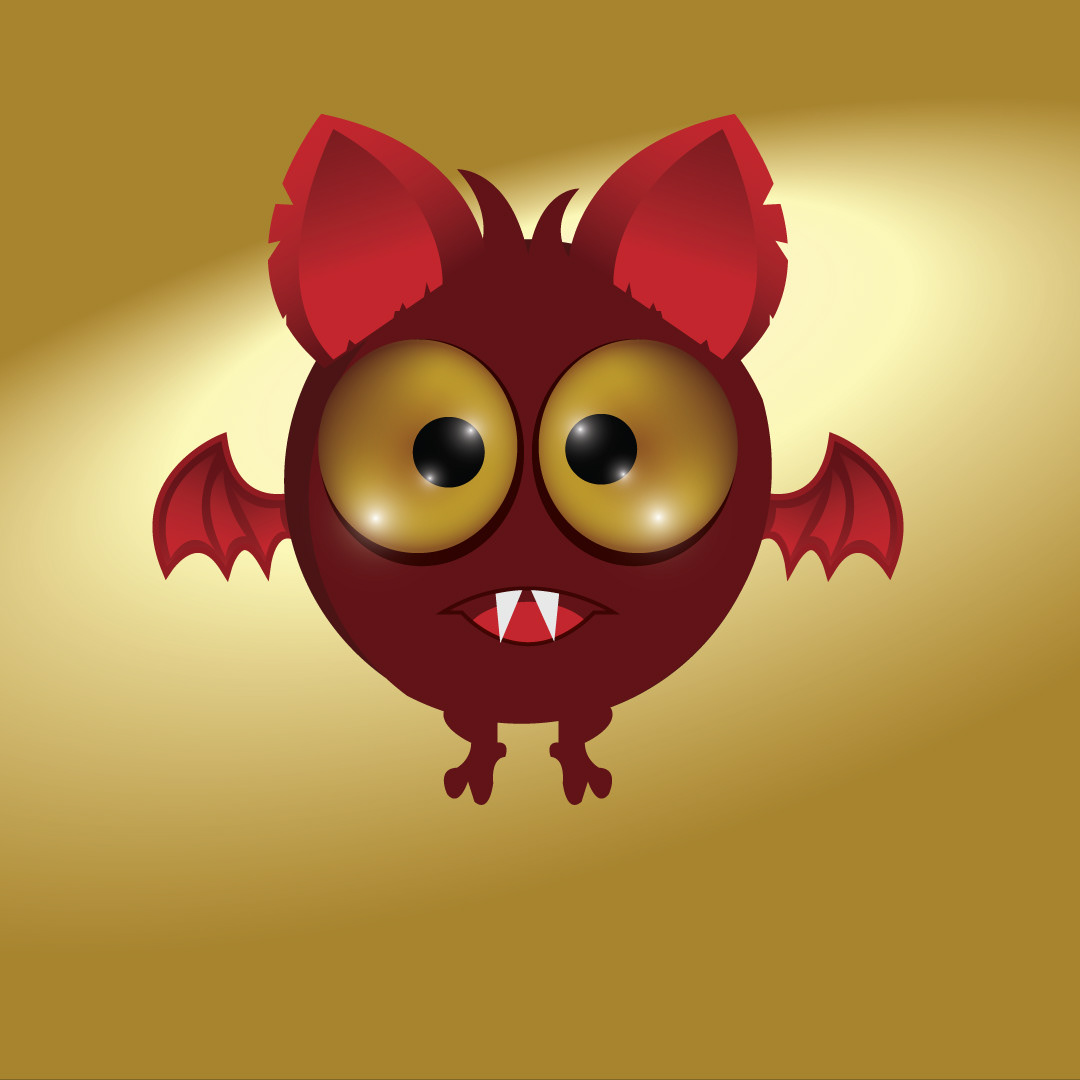 bat Bloodsucker Witchy spooky cute devil Tiny evil demon red