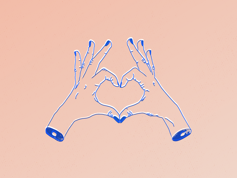 vector hands Love texture hand graphic blue pink White cut arm grunge Icon + Illustration + gesture