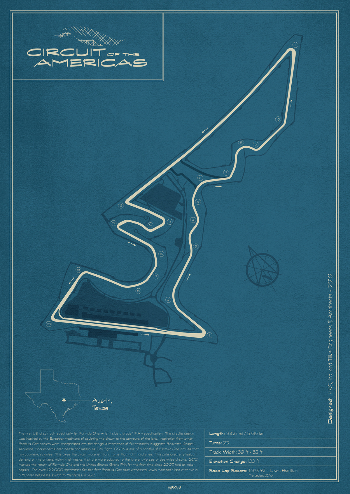 Blueprint ILLUSTRATION  map poster Race Circuit race track race track map Racing technical drawing vector