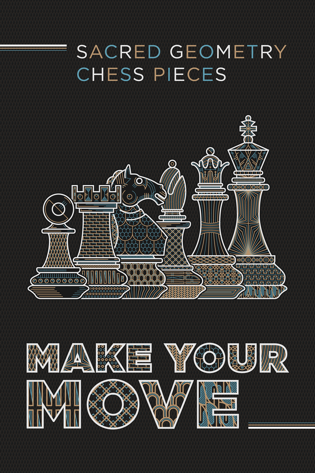 chess game vector line sacredgeometry geometric pattern poster graphic illustrations