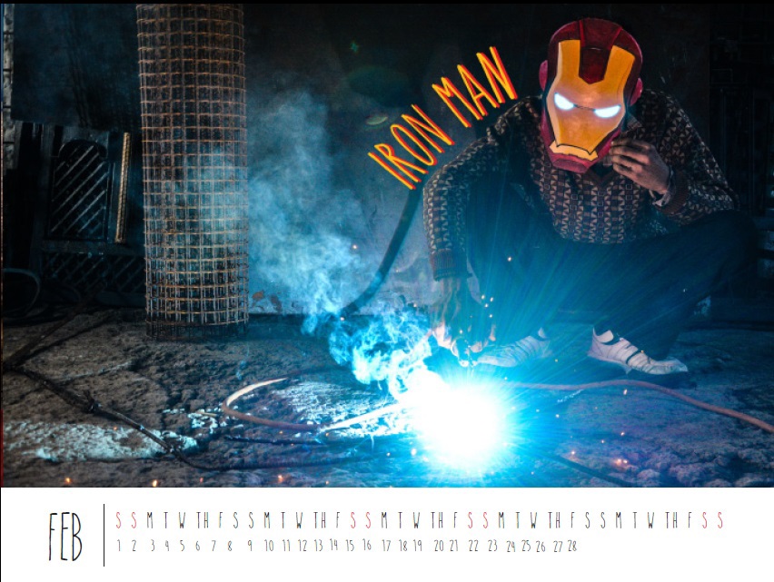 super heroes Calendar shoot