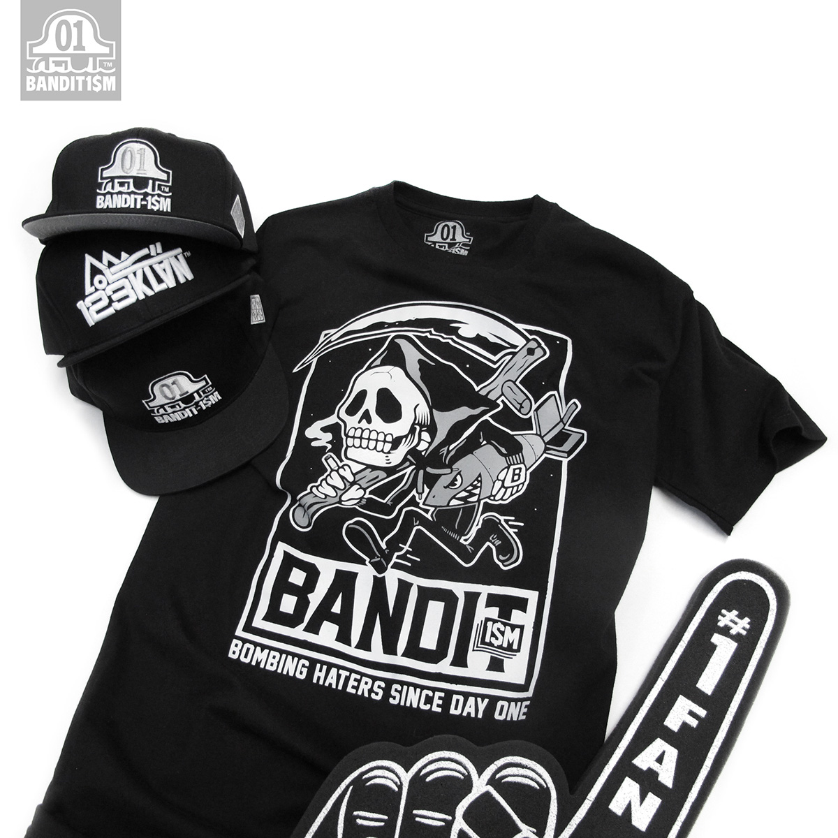123klan bandit1sm Montreal streetwear Mascot teeshirt snapback crewneck hoodies