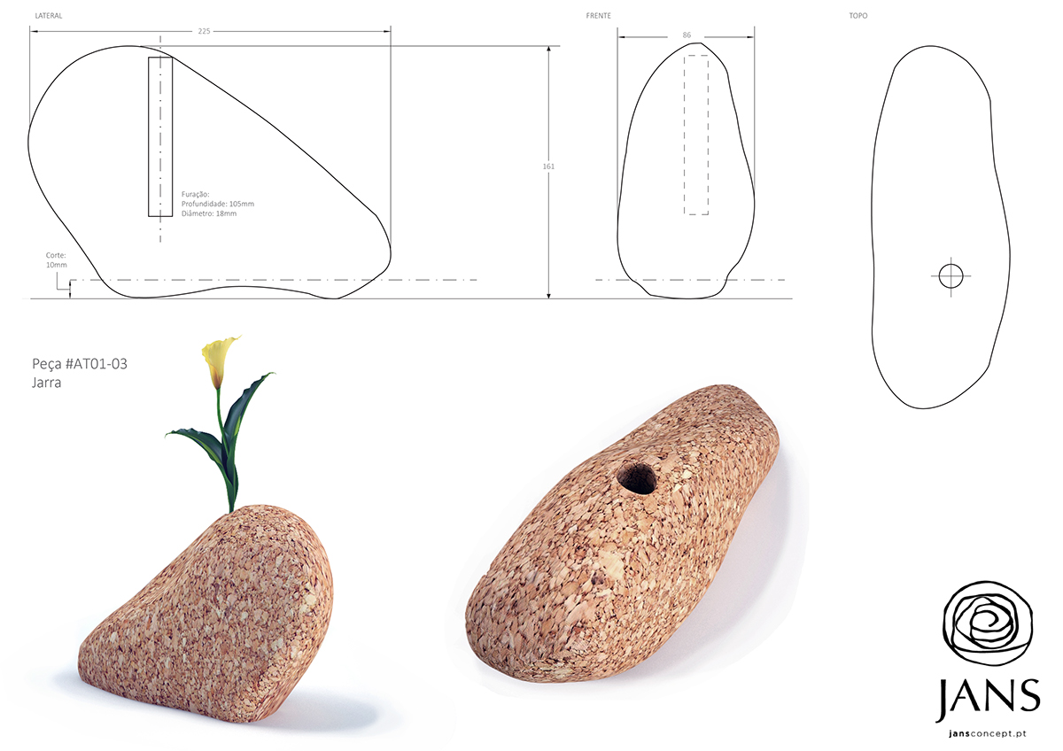 cork lamps centertable interiors product 3D