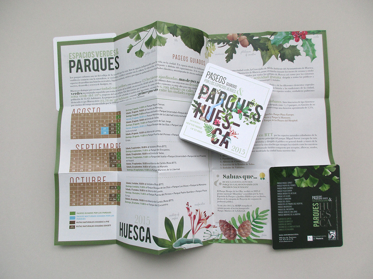 HUESCA flyer folleto diseño ilustracion parques naturaleza