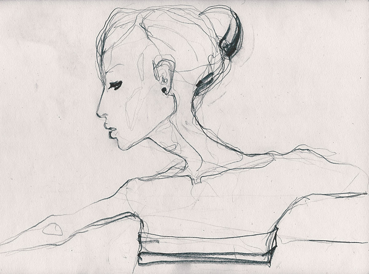 Ekaterina Koroleva sketches pencil faces