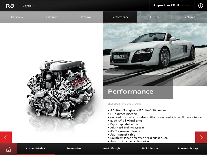 Audi iPad app application tablet Auto Show