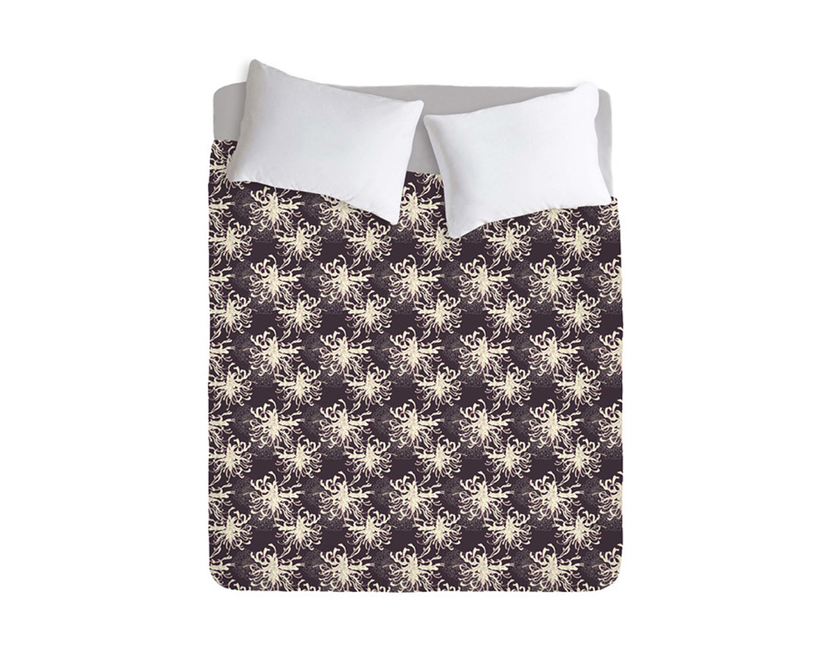 home decor textile pattern pattern rendering Pen & Ink Flowers floral pattern Floral design bedding design fabric design pillows scarves