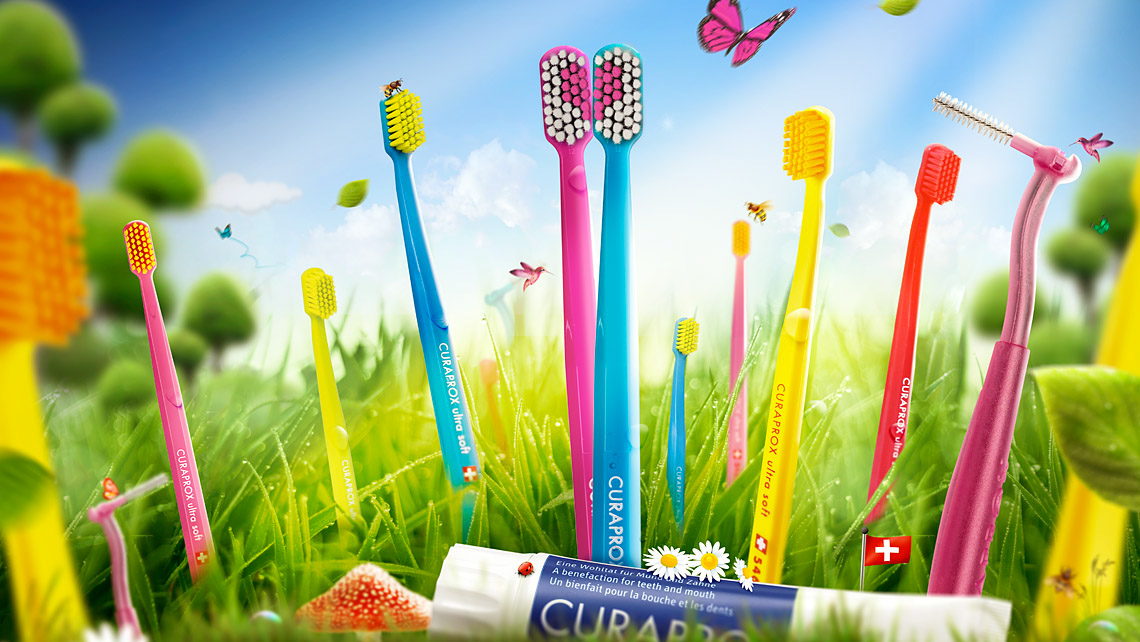 Curaprox toothbrush tooth poster spring visual ranko blazina Croatia hrvatska brush campaign Sun grass