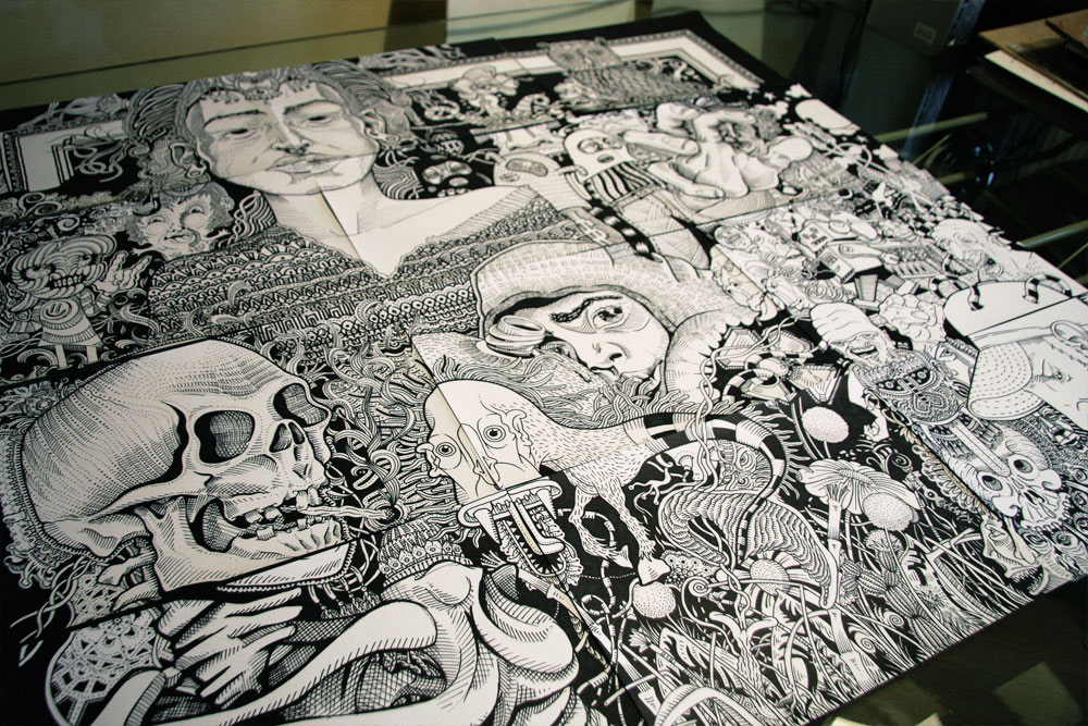 poder Ilustración a rotulador sobre paplel (90 x 84 cm). Felt-tip Illustration on paper. Madrid 2007