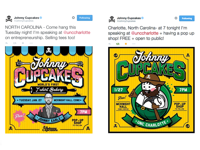 poster johnny cupcakes uncc Charlotte