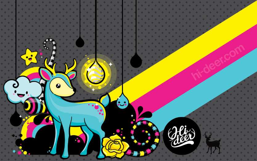 wallpaper  Deer kawaii poster pako rainbow grey cute design HI DEER