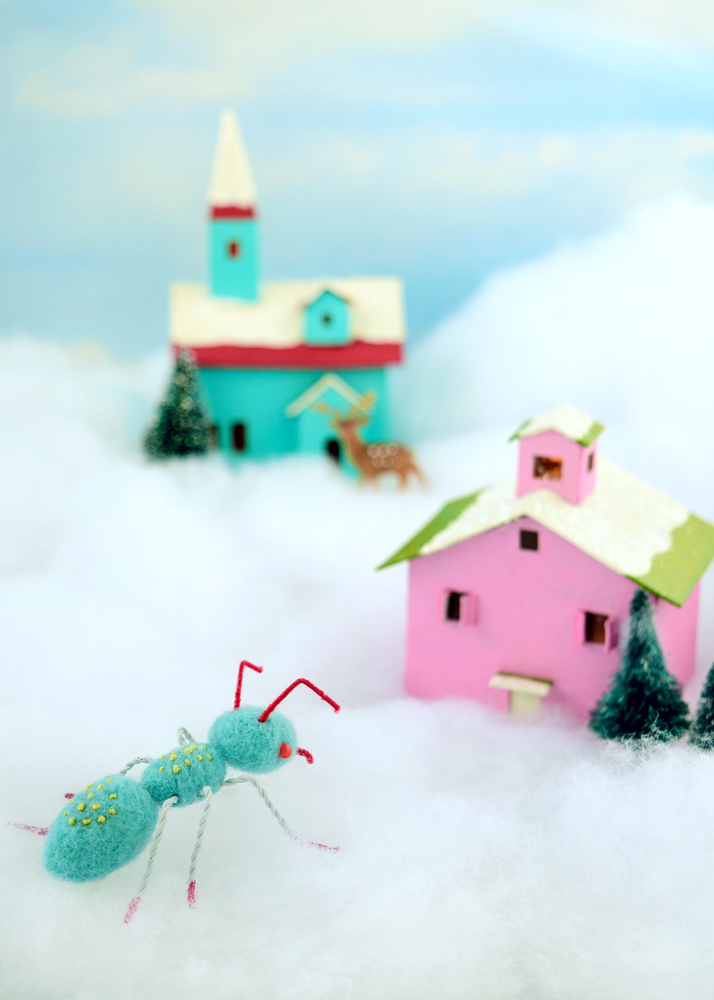 Diorama Christmas holidays art craft handmade photograph ant house snow