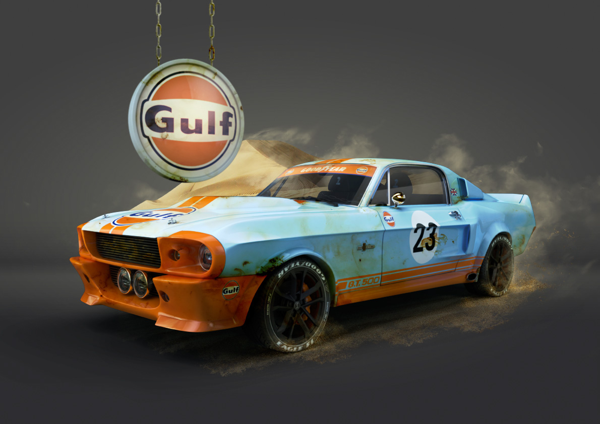 CGI 3D gulf car Race Wagon