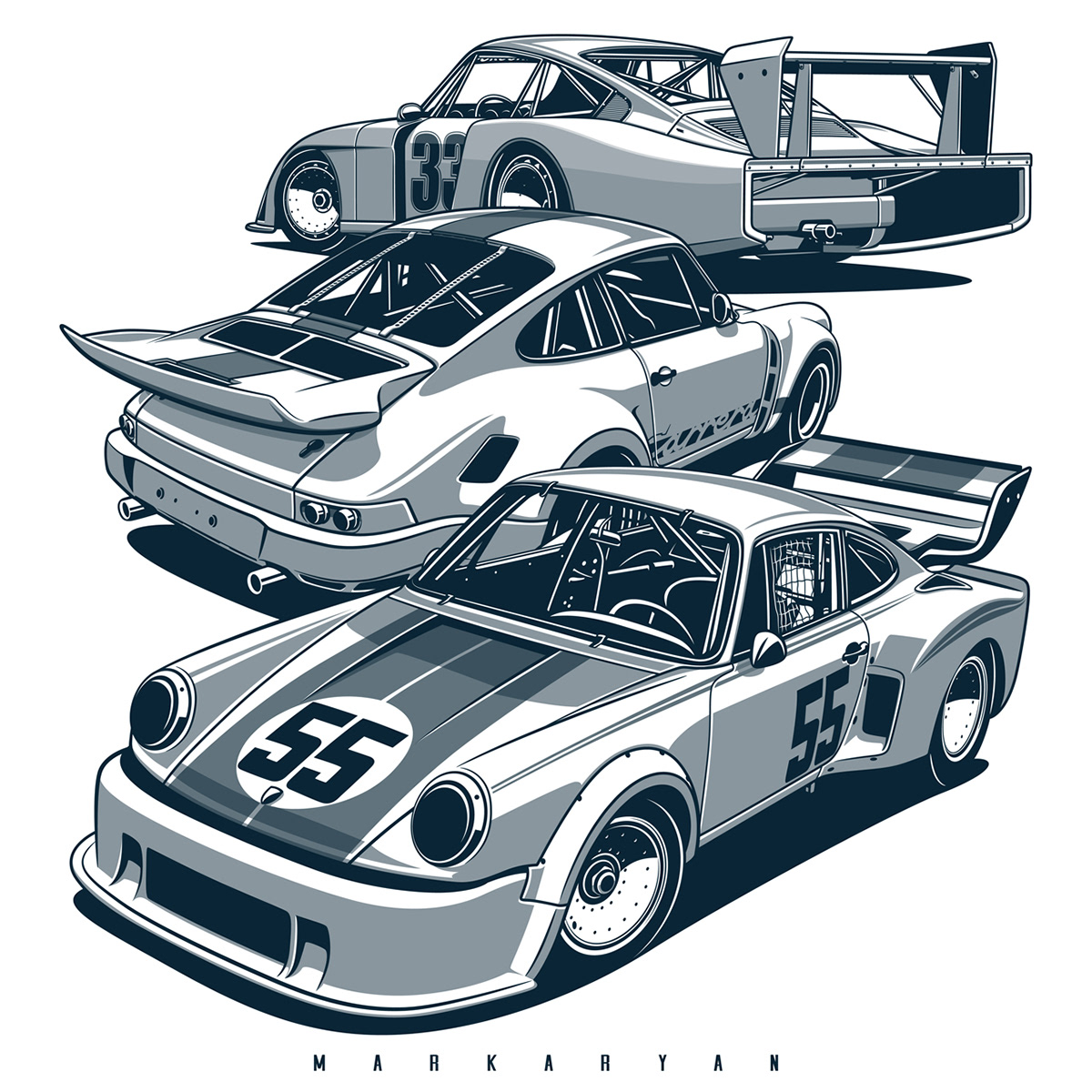 adobe illustrator artwork automotive   car Digital Art  digital illustration ILLUSTRATION  Porsche vector Vehicle