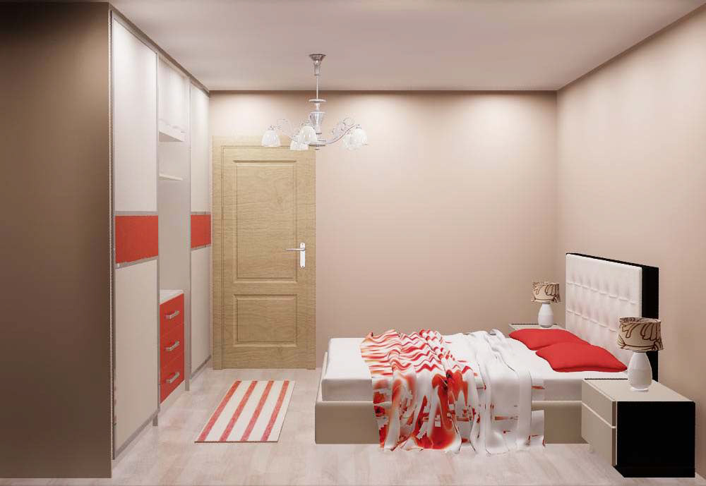 Interior design flat byala bulgaria Varna red White red&white