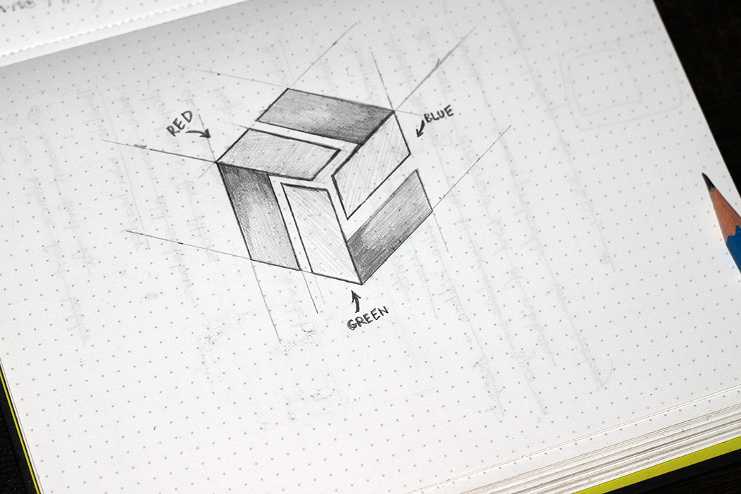 brand Website logo concept vector cube identity wireframe