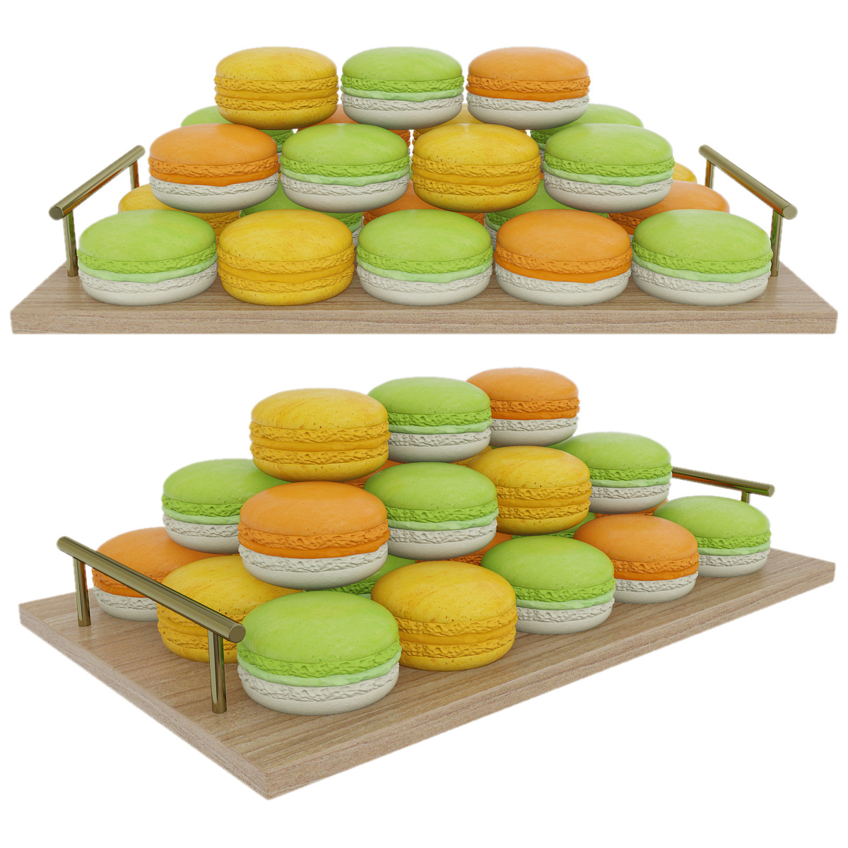 macaroon macaron macarons cake dessert bakery bright 3D model visualization cookie