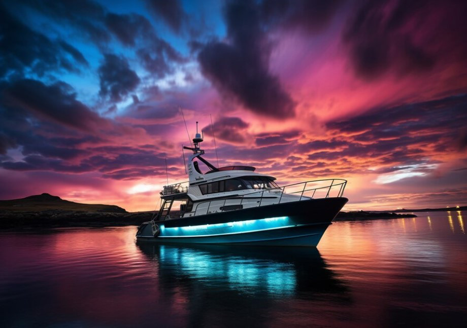 water sunset boat
