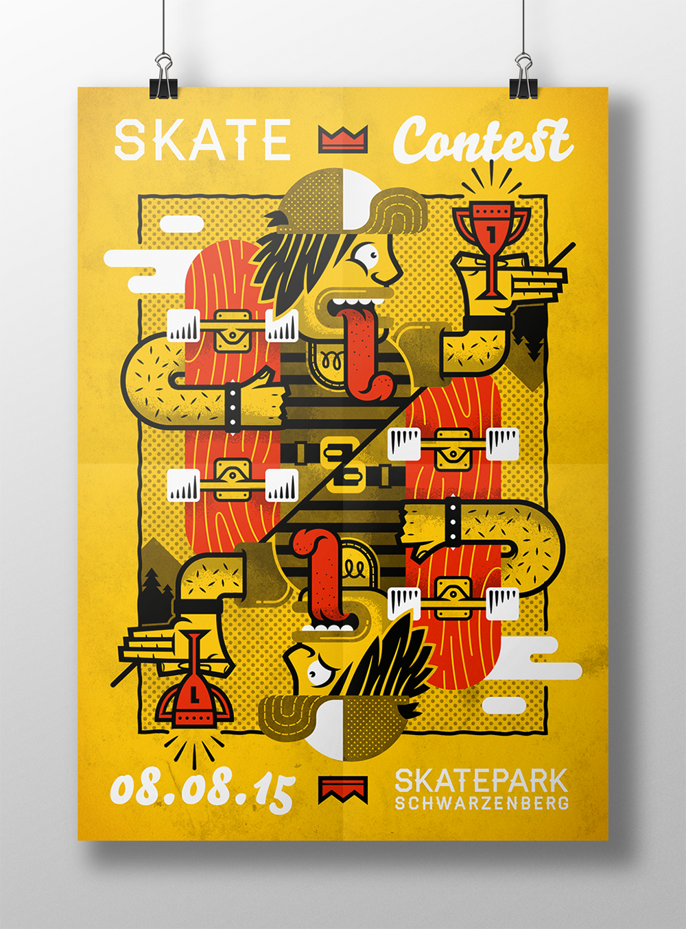 skate contest vector vectorart vectorcrap tongue rock'n'roll punk Sk8 poster blkmsk vectorjunk sketch process