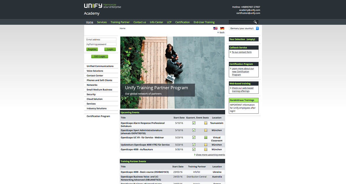 Adobe Portfolio Webdevelopment webentwicklung Website training bildung Education unify