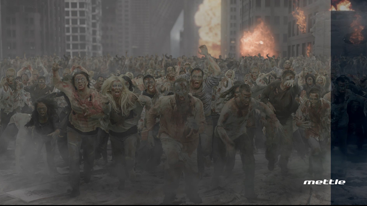 Adobe After Effects compositing greenscreen Mettle FreeForm Pro zombie fire