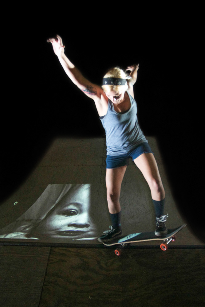 projecting projection skateboarding skate frontside flip