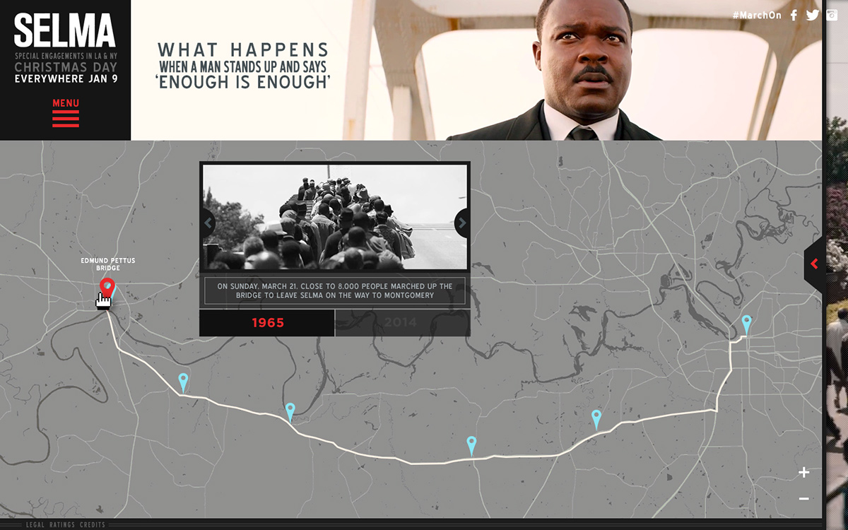 selma MLK maps historical movie