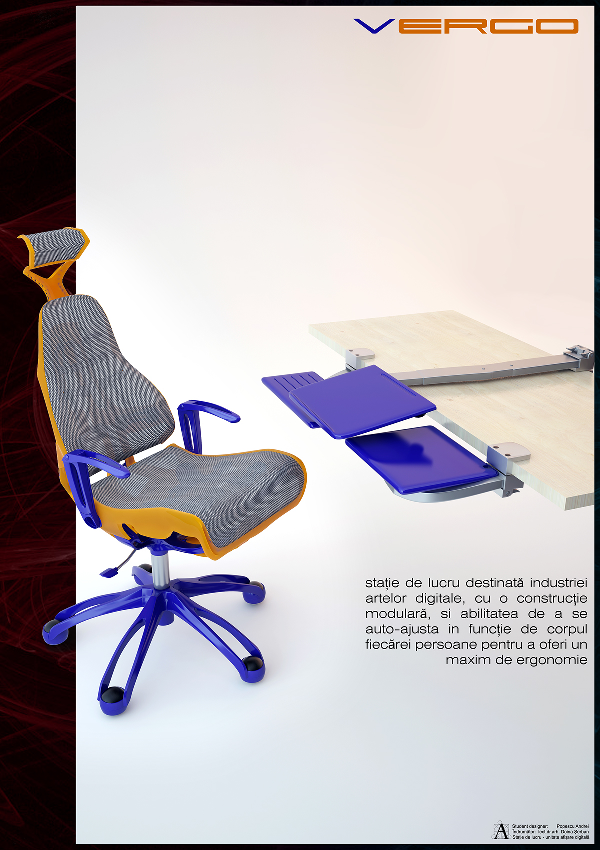 diploma chair Office work station 3d print design