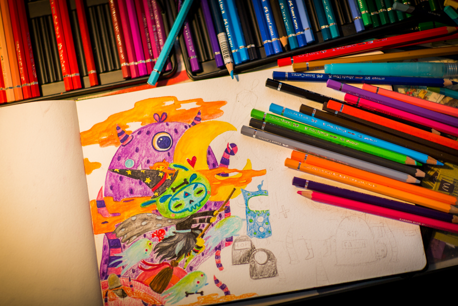 moleskine art characters watercolor Fun pencils inspiration motivation