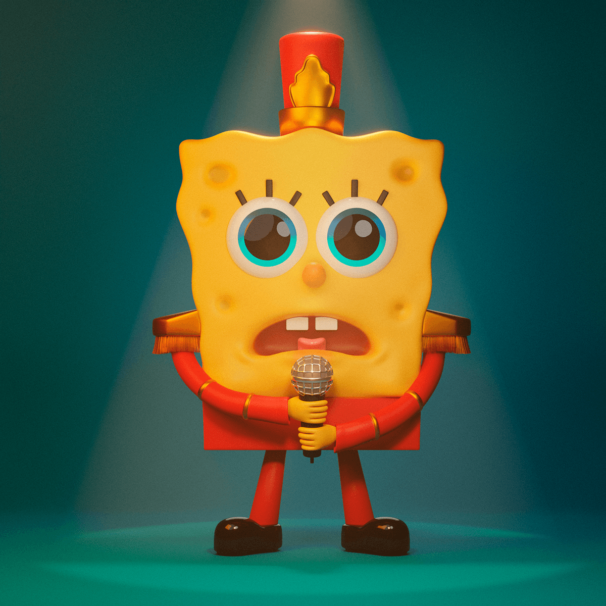 3D 3d modeling blender fanart nickelodeon portrait spongebob