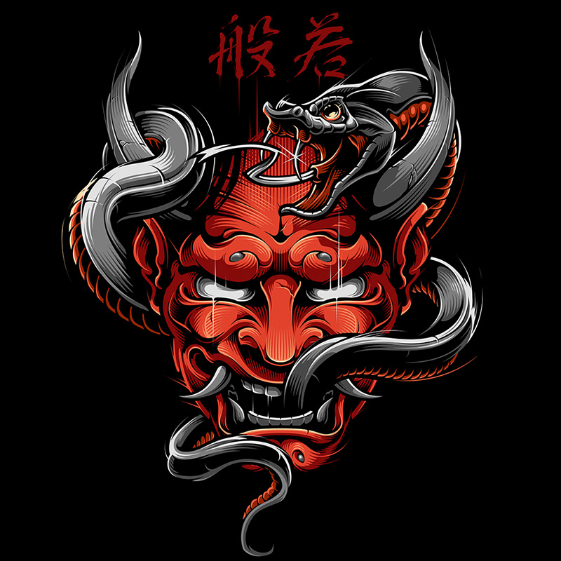 japan demon Hannya artwork horror mask myth ghost