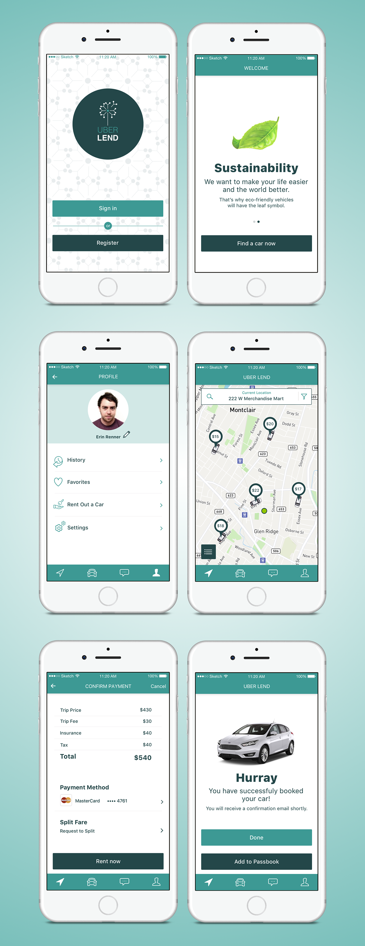 Download Uber Lend Screen Mockups For Car Sharing App Concept On Behance PSD Mockup Templates