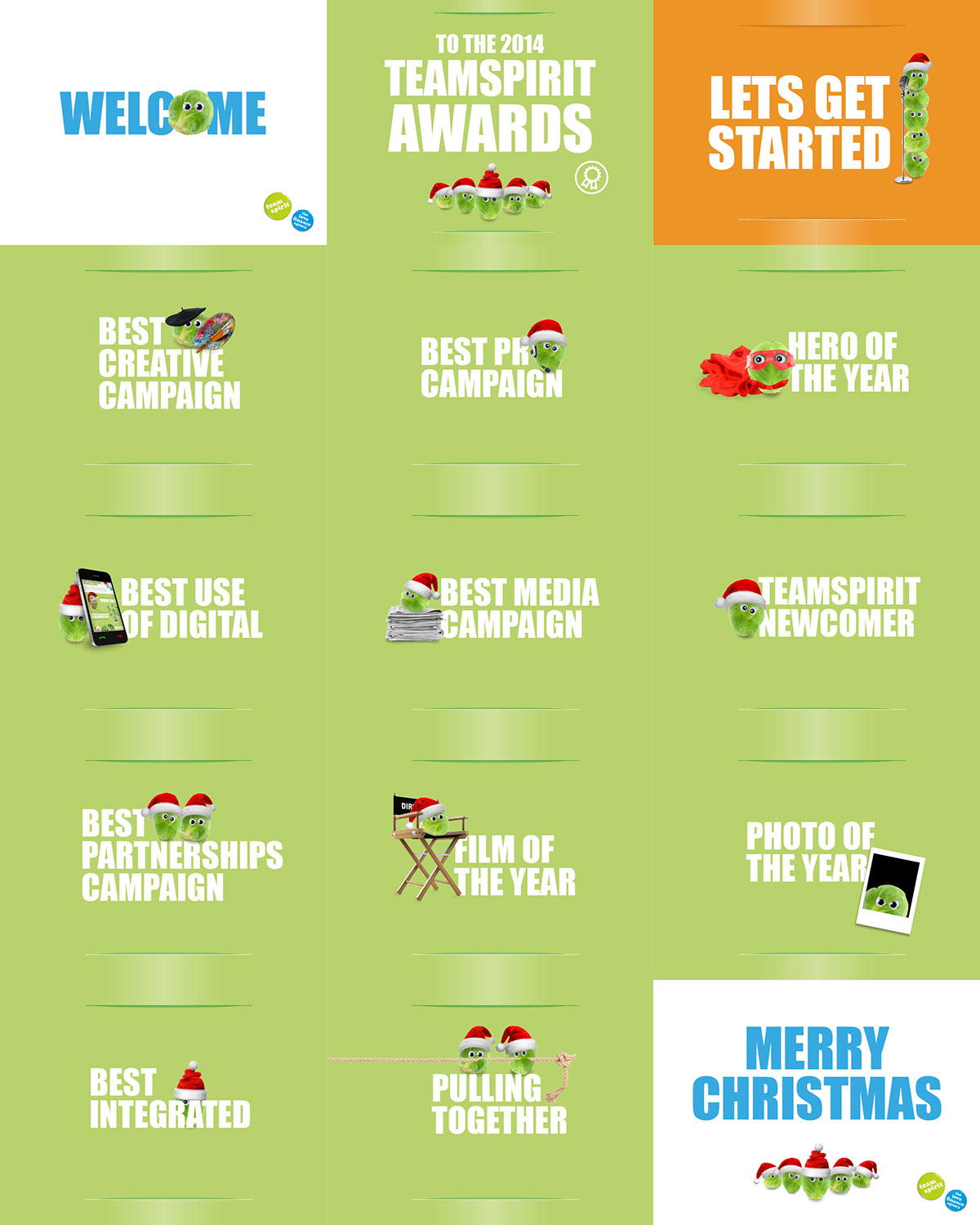 Christmas landing page paralax Responsive infographic sprouts Email