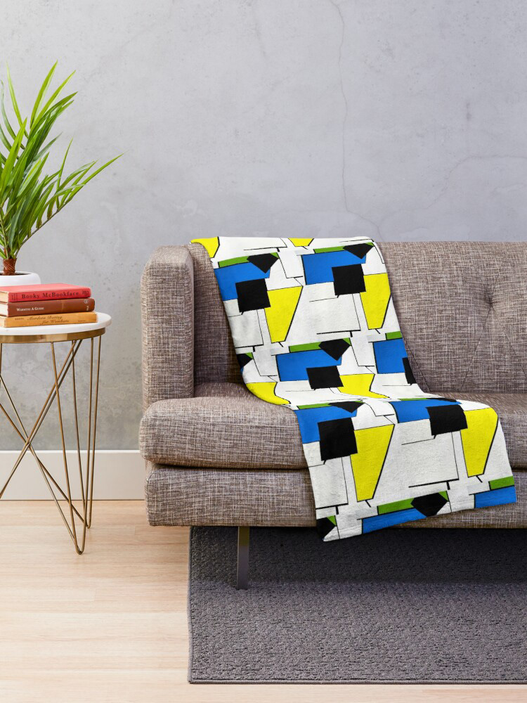 abstract geometric pattern ligne Dessin abstrait dessin numérique  vif imprimé urbain jaune et bleu
