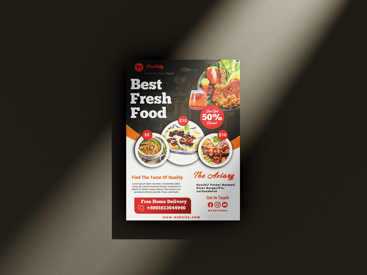 design gráfico flyer Flyer Design Food  graphic design  restaurant Social media post