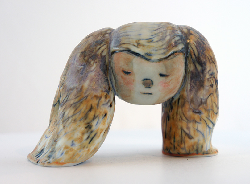 ceramic animal heads dog rabbit