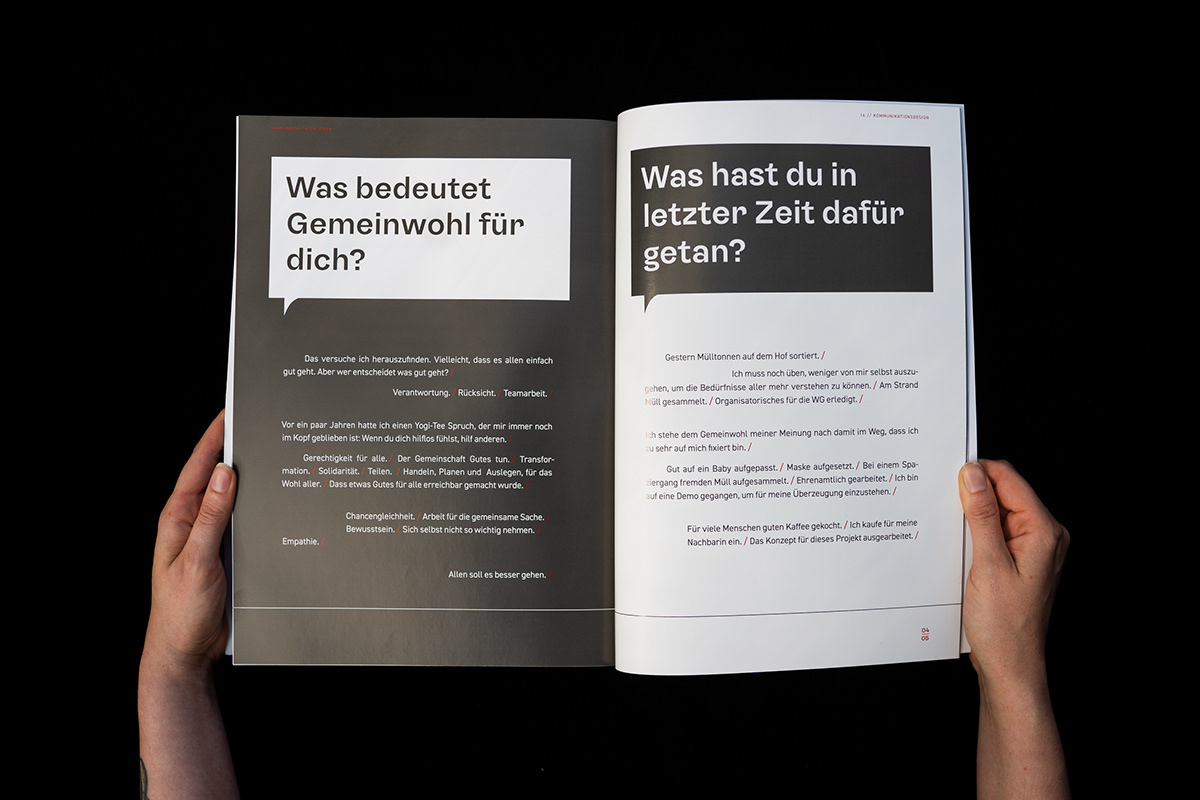 book design Booklet common good Gemeinwohl magazine Muthesius projektbüro social study typography  