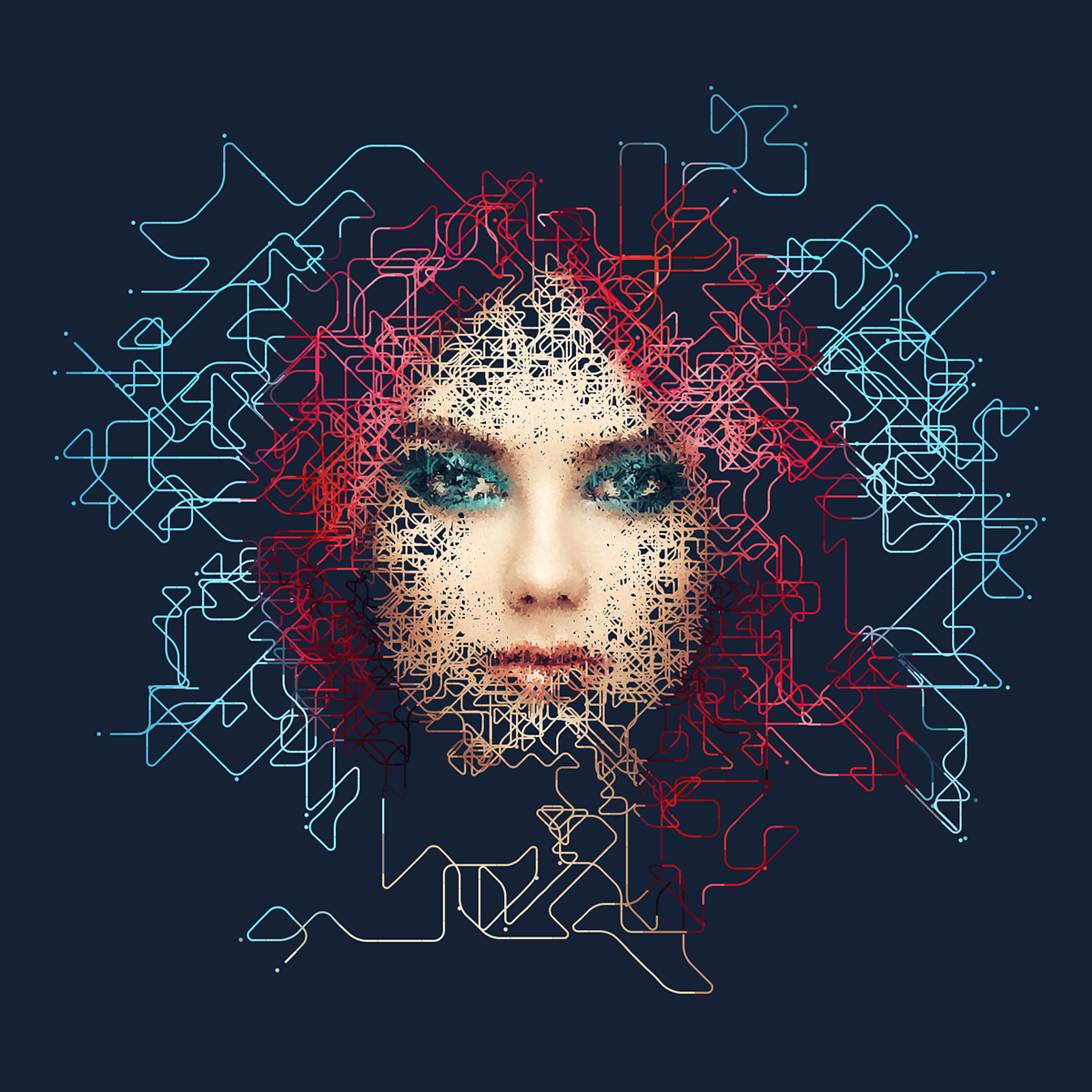 generative art design algorithm processing portrait woman