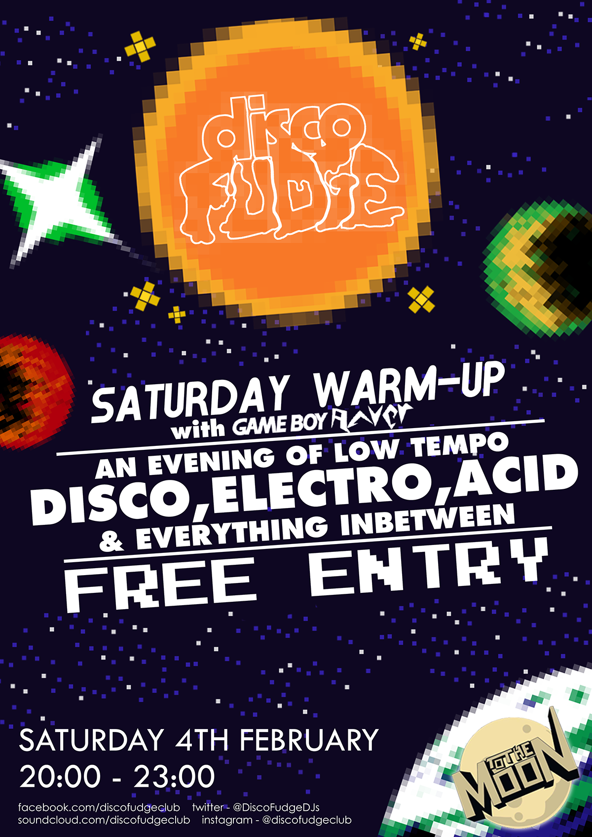 disco fudge Club night promotional material flyer poster club