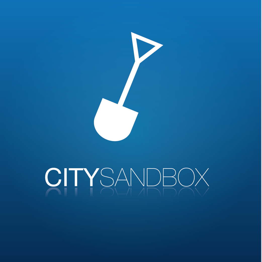 logo design graphic blue shovel city sandbox social app apps reflect reflection reflected