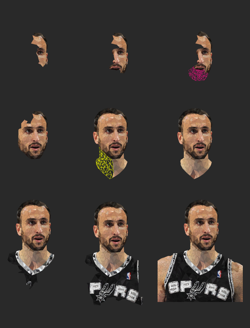 NBA manu ginobili San Antonio Spurs lowpoly portrait poster