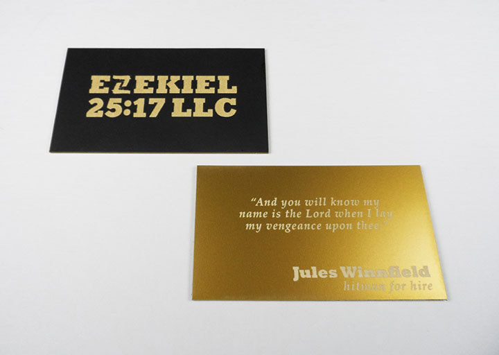 pulp fiction Ezekiel 25_17 laser cutting b-type design business card